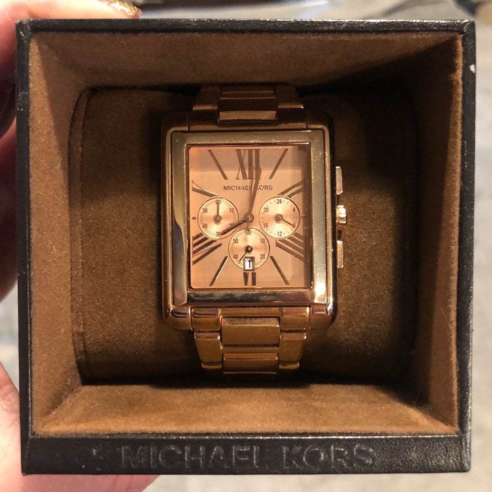 Michael Kors Rose Gold Square Watch